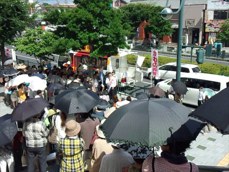 かわの義博、長崎市での街頭演説